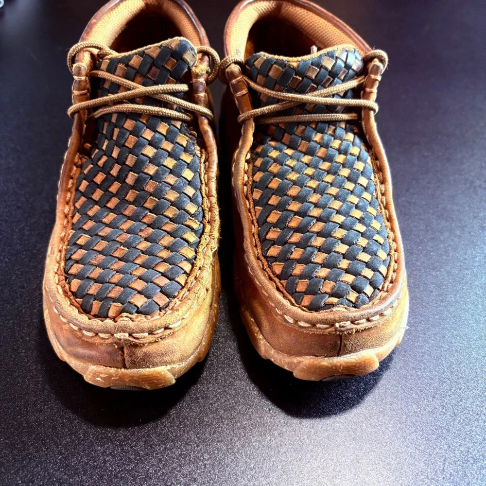 Twisted X Kid's Chukka Driving Mocs Oiled Saddle leather western youth 1 M kids